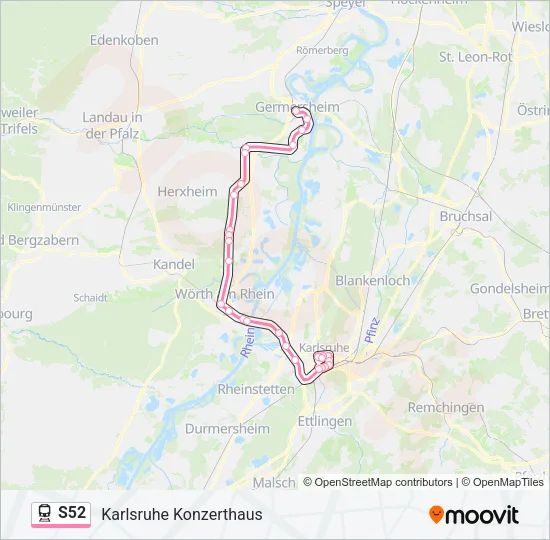 S52 Train Line Map