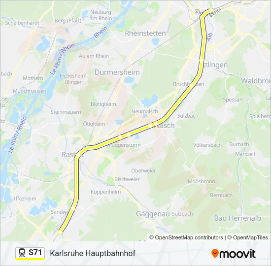 S71 Train Line Map