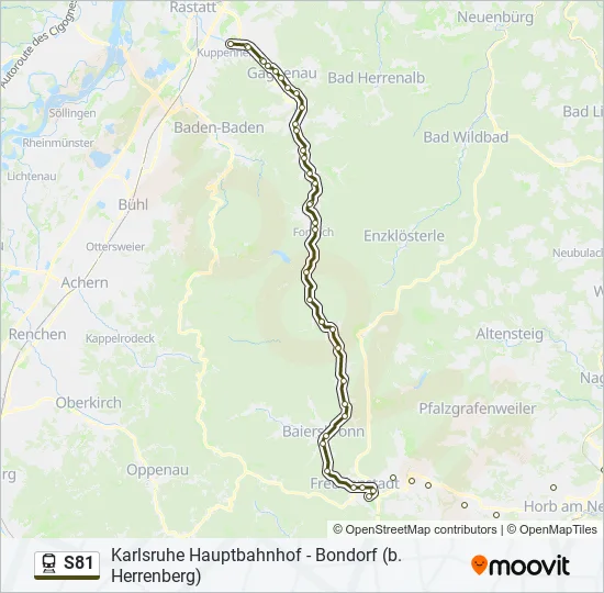 Поезд S81: карта маршрута