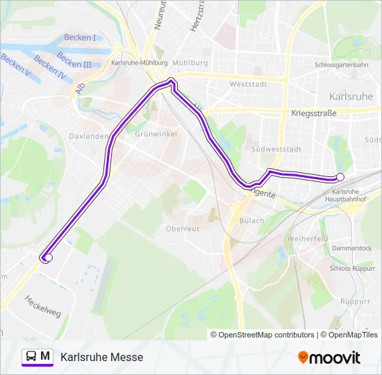 M Bus Line Map