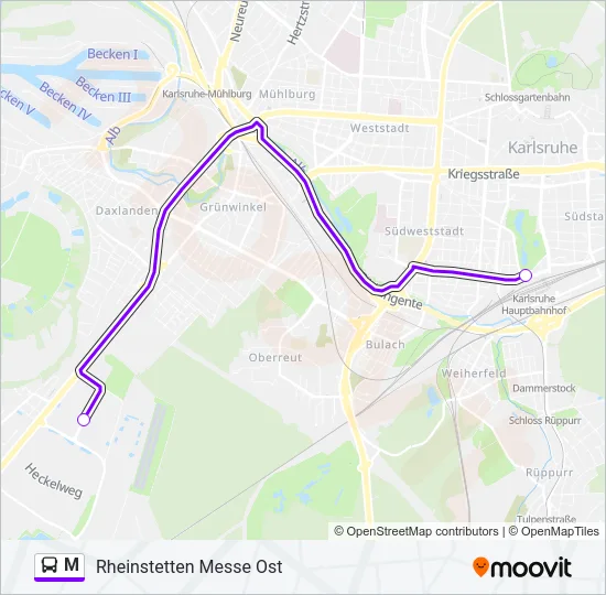 M Bus Line Map