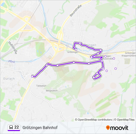Автобус 22: карта маршрута