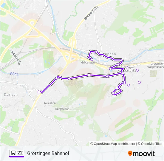 22 Bus Line Map