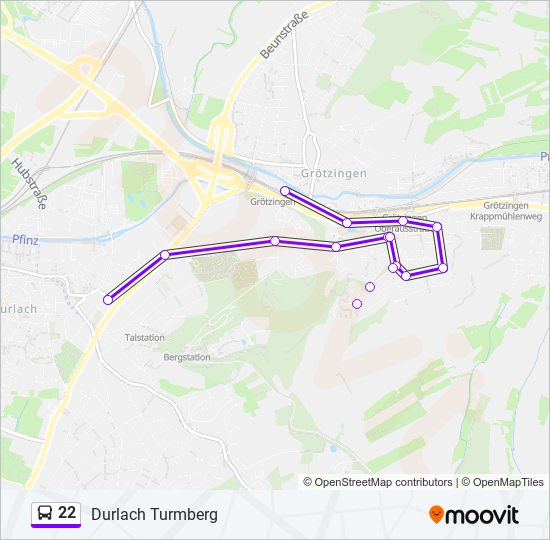 Автобус 22: карта маршрута