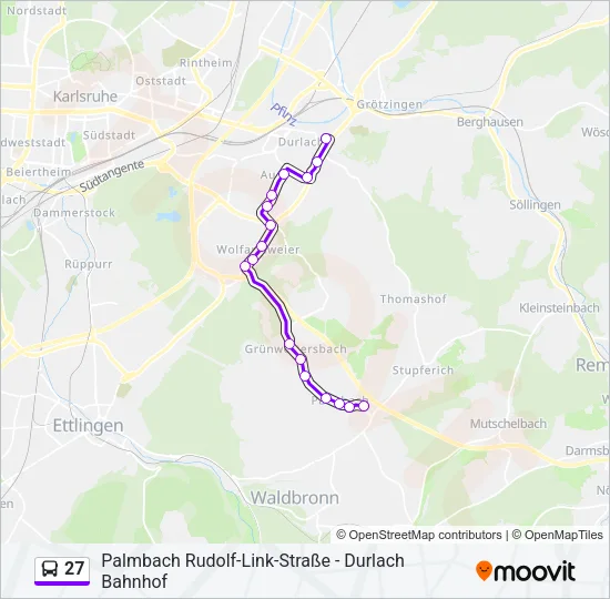 27 Bus Line Map