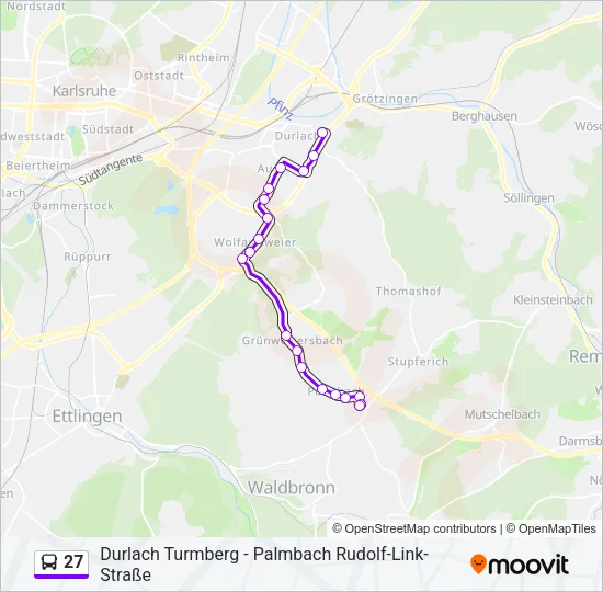 27 Bus Line Map