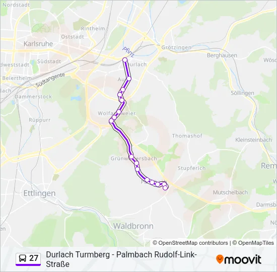 27 Bus Line Map