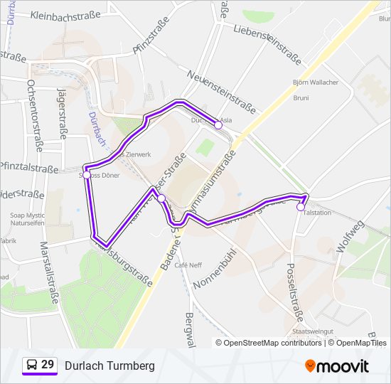 29 bus Line Map