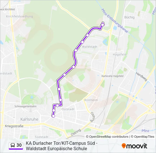 30 Bus Line Map