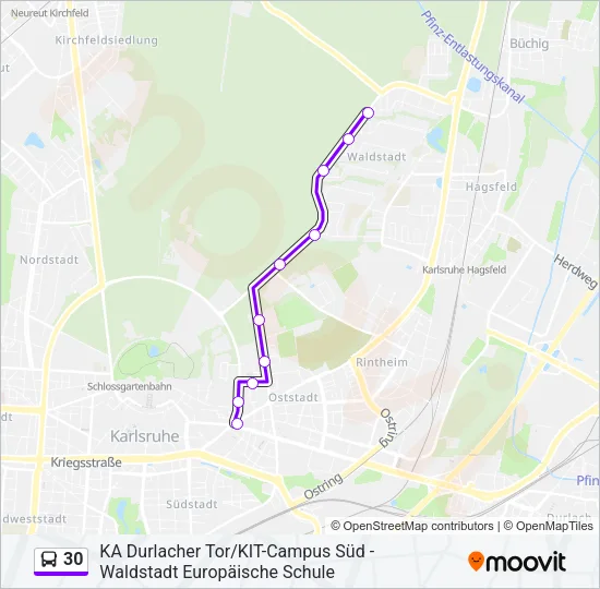 30 Bus Line Map