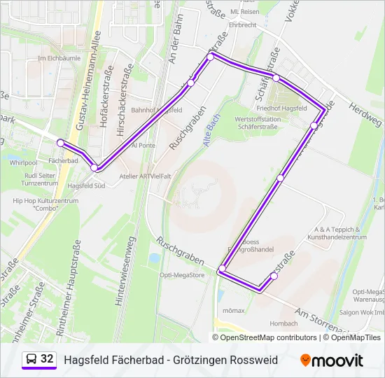 32 Bus Line Map