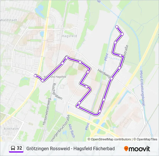 32 Bus Line Map