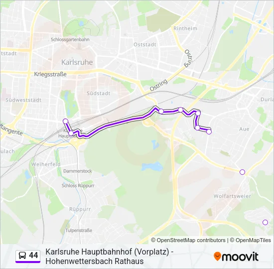 Автобус 44: карта маршрута