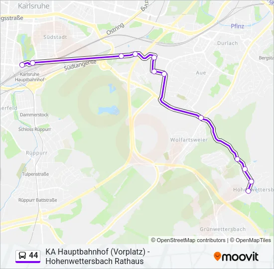 44 Bus Line Map