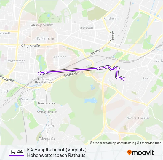 44 Bus Line Map