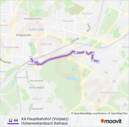 44 Bus Line Map
