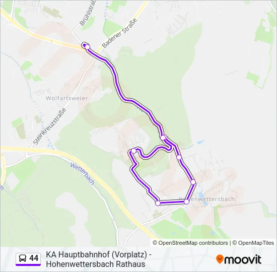44 Bus Line Map