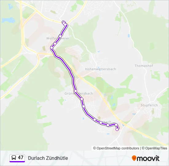 47 Bus Line Map
