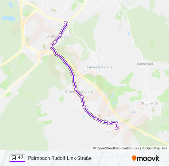 47 Bus Line Map