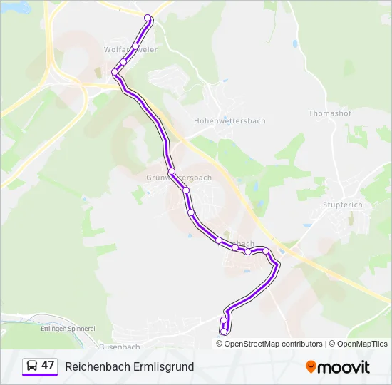 47 Bus Line Map