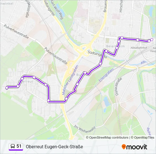 51 Bus Line Map