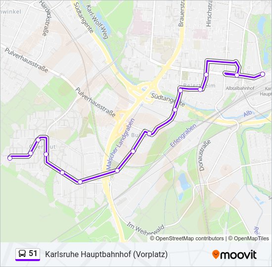 Buslinie 51 Karte