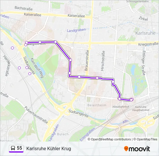 55 Bus Line Map
