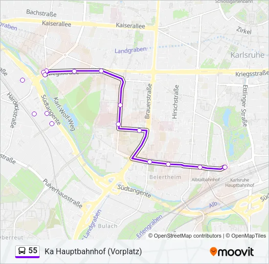 55 Bus Line Map