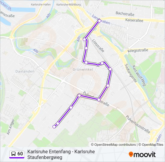 Автобус 60: карта маршрута