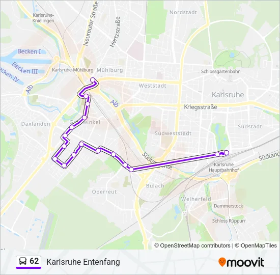62 Bus Line Map