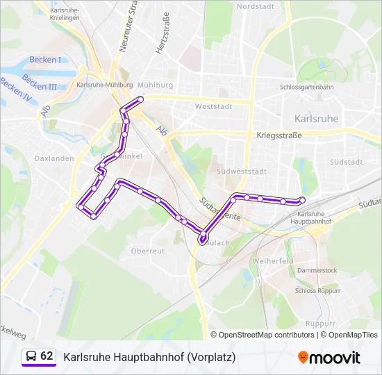 62 Bus Line Map