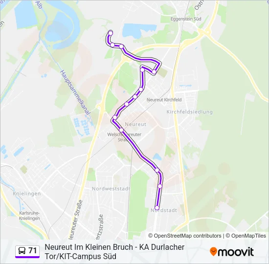71 Bus Line Map