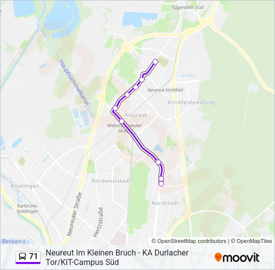 71 Bus Line Map