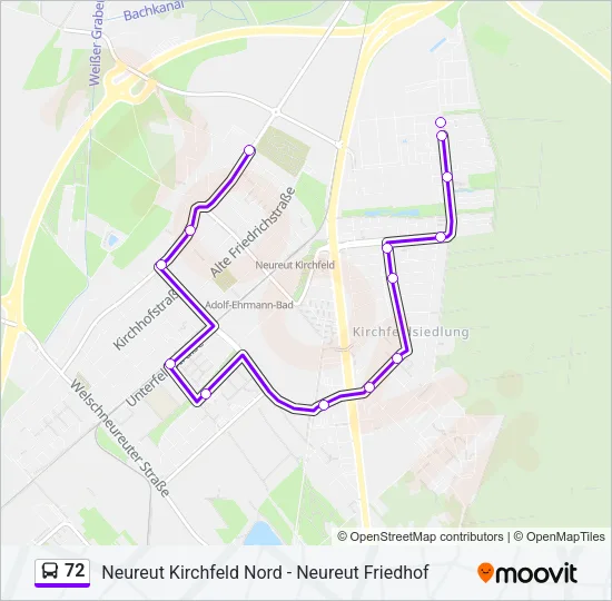72 Bus Line Map