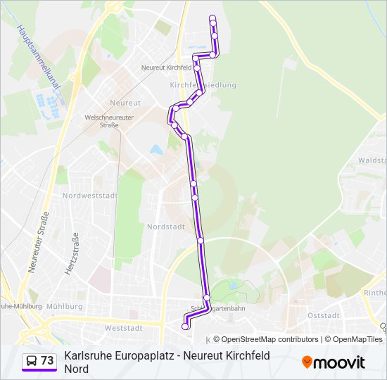 Buslinie 73 Karte