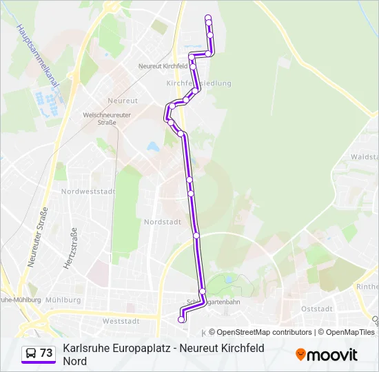73 Bus Line Map