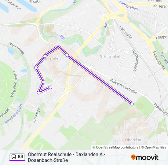 83 Bus Line Map