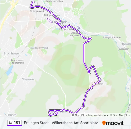 101 Bus Line Map