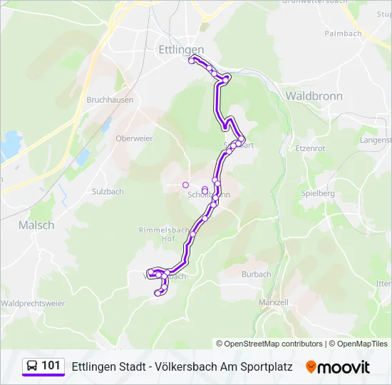 101 Bus Line Map