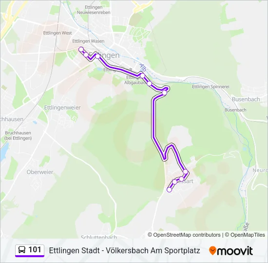 101 Bus Line Map