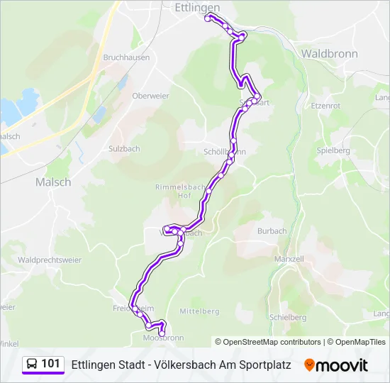 101 Bus Line Map