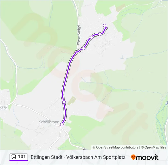 101 Bus Line Map