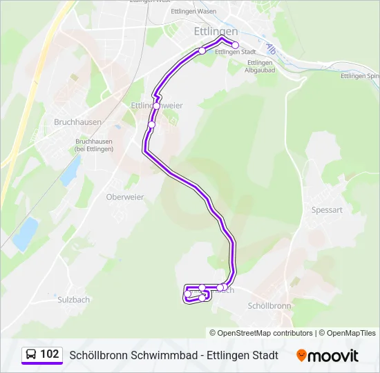 102 Bus Line Map