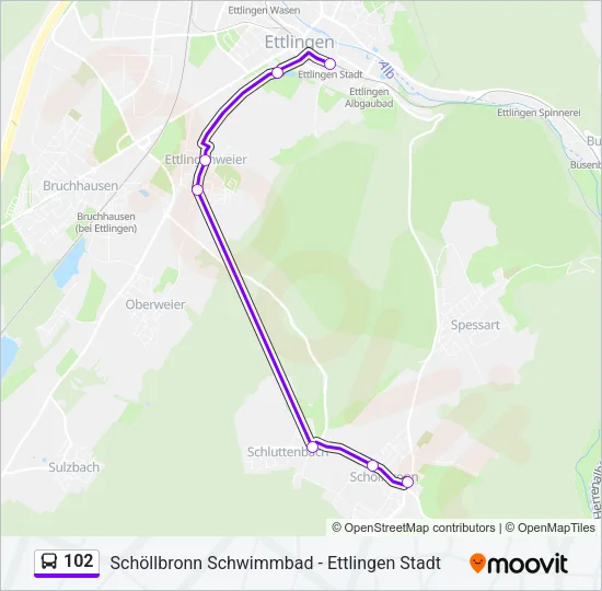 102 Bus Line Map