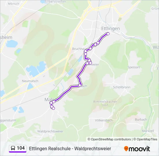 104 Bus Line Map