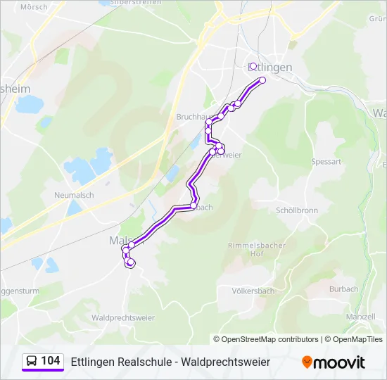 104 Bus Line Map