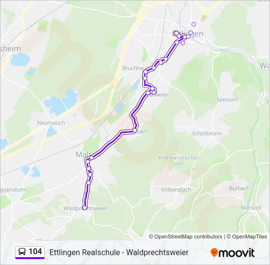 104 Bus Line Map