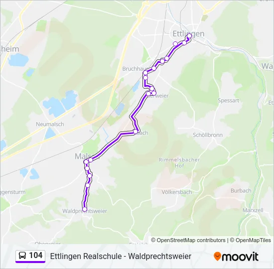 104 Bus Line Map