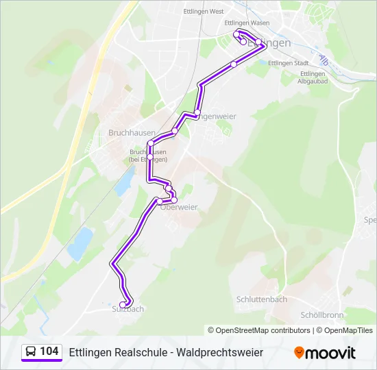 104 Bus Line Map