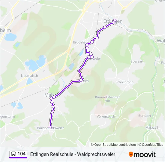 104 Bus Line Map